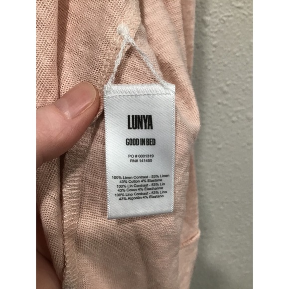 Lunya Linen Knit Dusty Rose Cardigan Open Front OS Lightweight Minimalist Cozy - Picture 8 of 11